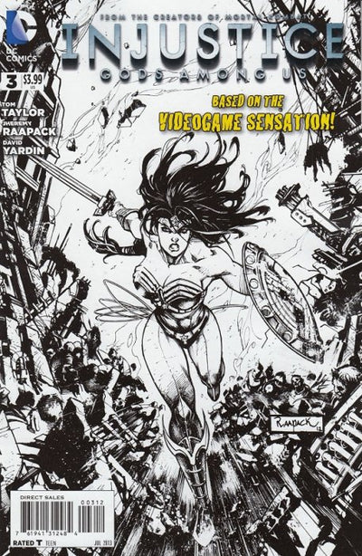 Injustice: Gods Among Us #3 (2013) - 2nd Printing Jheremy Raapack Black & White Variant