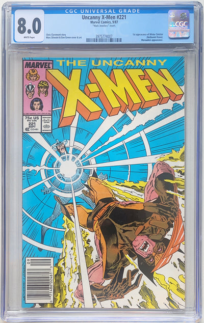 Uncanny X-Men #221 (1987) - Newsstand Edition, Mark Jewelers insert CGC 8.0