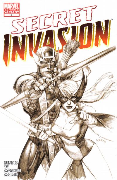 Secret Invasion #2 (2008) - 3rd Printing Leinil Francis Yu Sketch