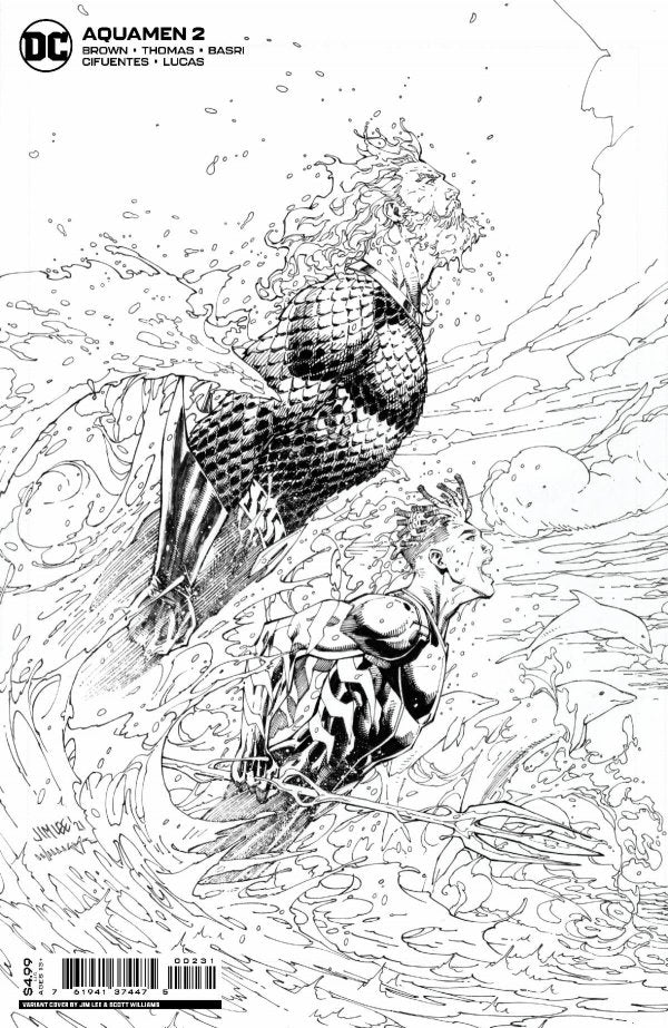 Aquamen #2 (2022) - Jim Lee Black & White Variant