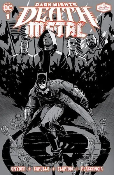 Dark Nights: Death Metal #1 2nd Printing (2020) - Johnson Black & White Rise Against Vinyl Single Variant