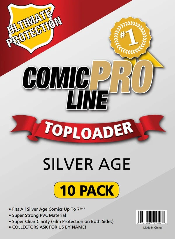 Toploader Protector (Silver Size - up to 7 1/4 " Comics) - 10 Pack