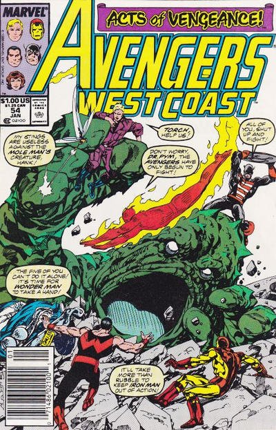 Avengers West Coast #54 (1990) - Newsstand Edition