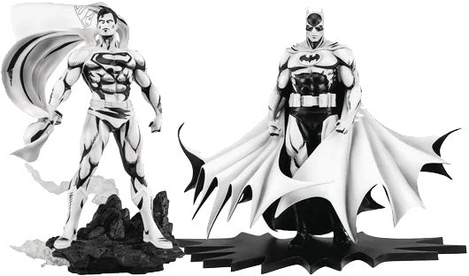 SDCC 2024 Batman & Superman Black and White Previews Exclusive Statues Bundle