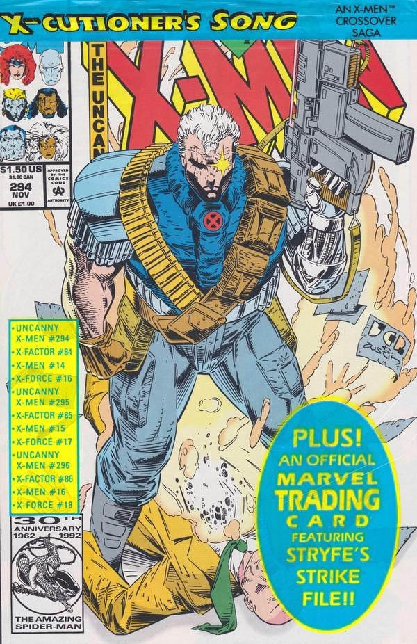 Uncanny X-Men #294 (1992) - Brandon Peterson Direct Edition Polybagged with Trading Card Variant