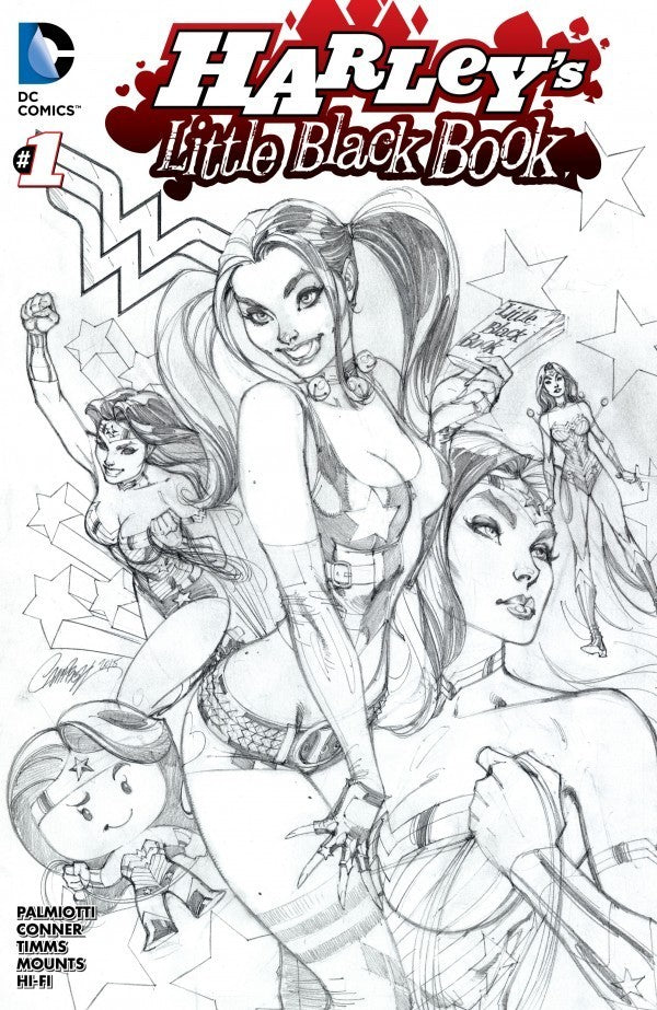 Harley's Little Black Book #1 J. Scott Campbell Harley Quinn Black Book Sketch Variant (2015)