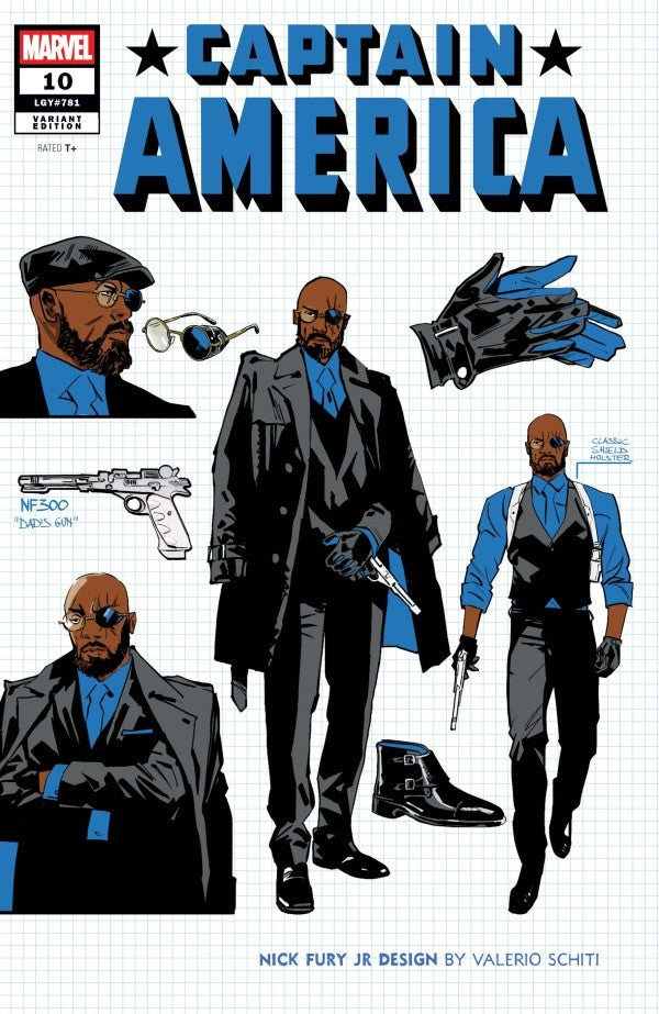 Captain America #10 (2026) - 1:10 Valerio Schiti Design Variant